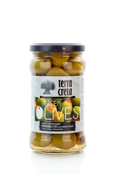 Terra Creta Selection Oliven Gr&uuml;n mit Paprika F&uuml;llung 315ml