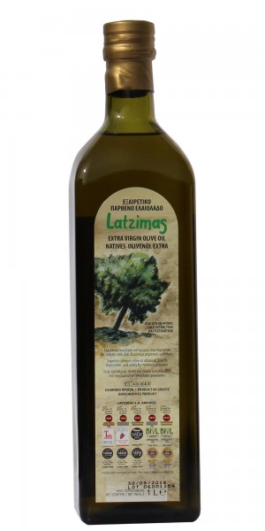 Latzimas Olivenöl extra nativ g.U. 1 Liter Flasche