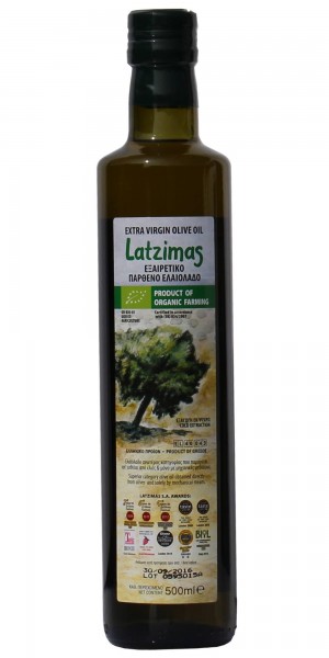 Latzimas Bio griechisches Olivenöl g.U. 500ml Flasche