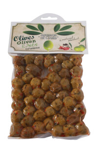 Aromas of Crete Oliven Grün gewürtzt Kreta 225g...