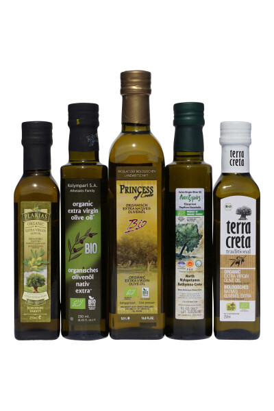 BIO Olivenöl Probier Set - 5 beliebte Olivenölen aus Griechenland