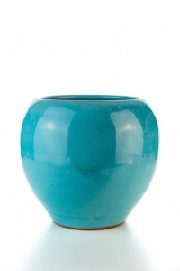 Hydria Original handgemachte Keramik Vase rund von Kreta - türkis