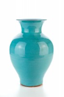 Original handgemachte Vase klein von der Insel Kreta - t&uuml;rkis von Hydria