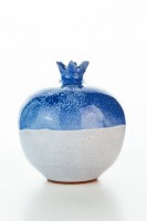 Original handgemachte Granatapfel Vase mittel von der Insel Kreta - türkis von Hydria