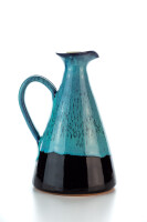 Original handgemachte Keramik Oliven&ouml;l Kanne von der Insel Kreta - schwarz blau von Hydria 