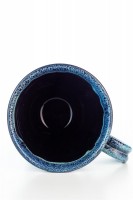Hydria Original handgemachte Keramik Tasse Trapez von Kreta - schwarz blau