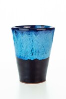 Hydria Original handgemachter Keramik Becher von Kreta - schwarz blau