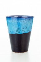 Hydria Original handgemachter Keramik Becher von Kreta - schwarz blau