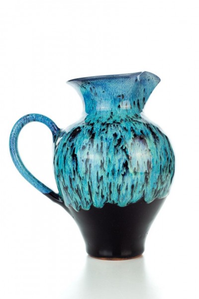 Hydria Original handgemachte Keramik Kanne von Kreta klein - schwarz blau