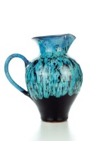 Hydria Original handgemachte Keramik Kanne von Kreta klein - schwarz blau