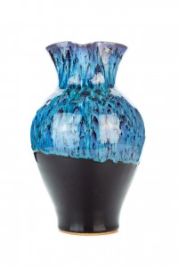 Hydria Original handgemachte Keramik Kanne von Kreta mittel - schwarz blau