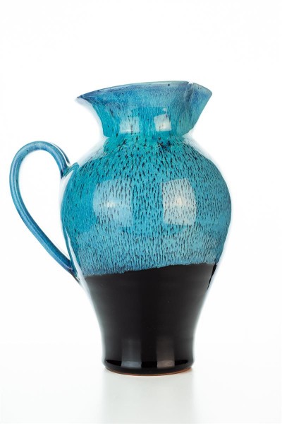 Hydria Original handgemachte Keramik Kanne von Kreta gro&szlig; - schwarz blau