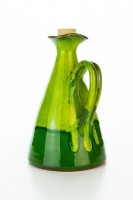 Hydria Original handgemachte Keramik Oliven&ouml;l Kanne von Kreta - gr&uuml;n