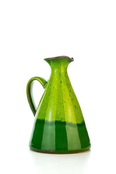 Hydria Original handgemachte Keramik Oliven&ouml;l Kanne klein von Kreta - gr&uuml;n