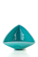 Hydria Original handgemachte Schale Dreieck klein von Kreta - t&uuml;rkis