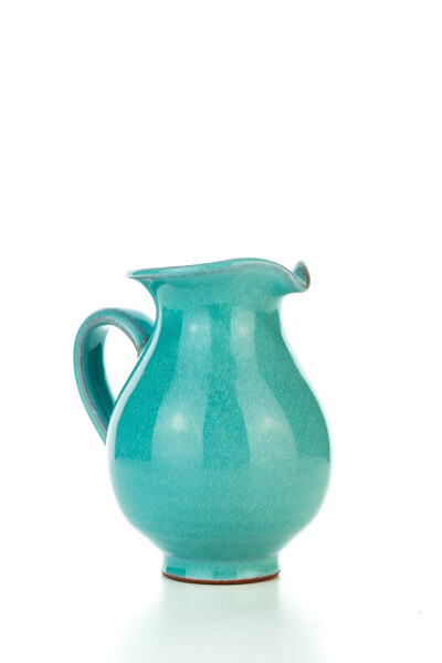 Hydria Original handgemachtes Keramik Milchkännchen von Kreta klein - türkis