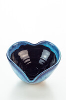 Hydria Original handgemachte Schale Herz klein von Kreta - schwarz blau