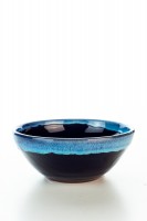 Hydria Original handgemachte Schale mini (11 cm)  mit Spirale von Kreta - schwarz blau