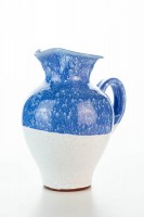 Hydria Original handgemachte Keramik Kanne von Kreta klein - blau wei&szlig;