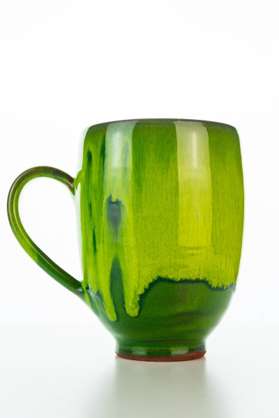 Hydria Original handgemachte Keramik Tasse Oval XXL von Kreta - grün