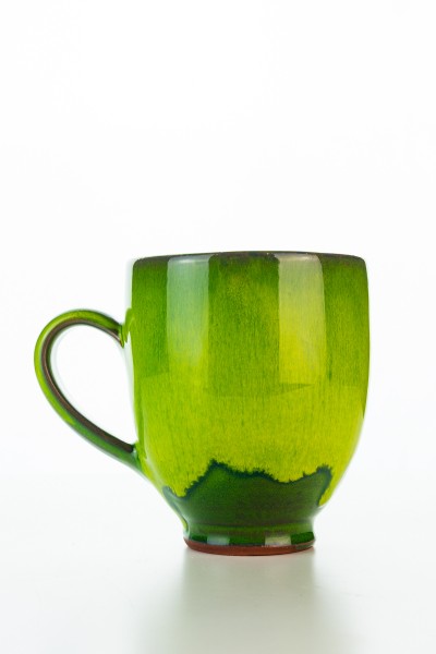Hydria Original handgemachte Keramik Tasse Oval Klein von Kreta - grün