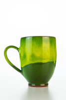 Hydria Original handgemachte Keramik Tasse Oval Groß von Kreta - grün