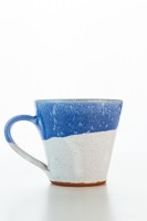 Hydria Original handgemachte Keramik Mokka Tasse von Kreta - blau weiß
