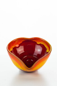 Hydria Original handgemachte Schale Herz Mini von Kreta - rot