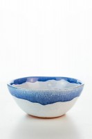 Hydria Original handgemachte Schale mini (11 cm)  mit Spirale von Kreta - blau wei&szlig;