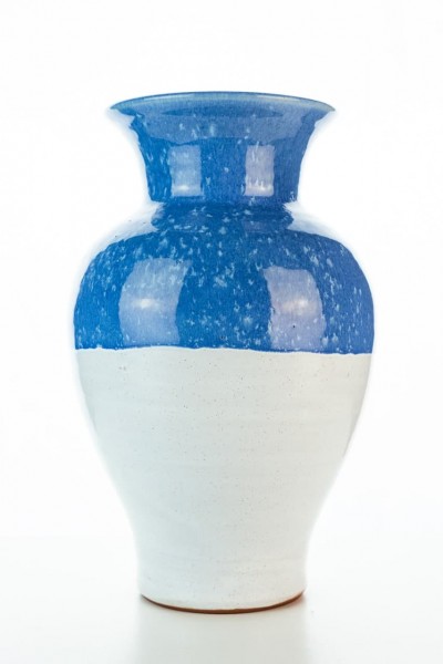 Hydria Original handgemachte Vase gro&szlig; 25cm von Kreta - blau wei&szlig;