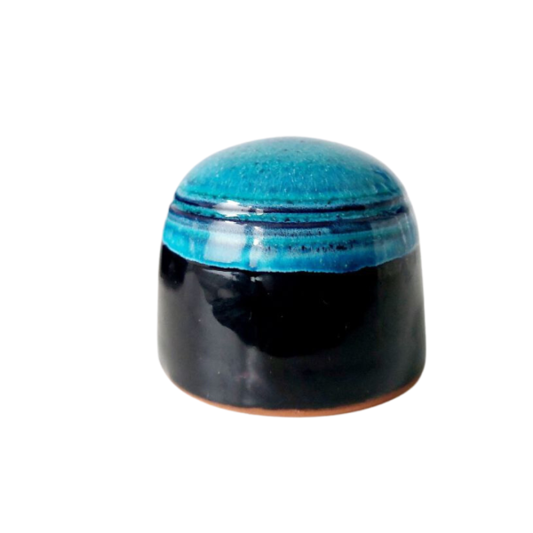 Hydria Original handgemachte Keramik Salzstreuer von Kreta - blau schwarz