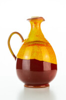 Hydria Original handgemachte Keramik Oliven&ouml;l Kanne Oval von Kreta - rot