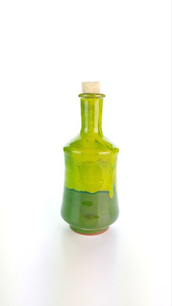 Hydria Original handgemachte Keramik Olivenöl/Raki Karaffe von Kreta - grün