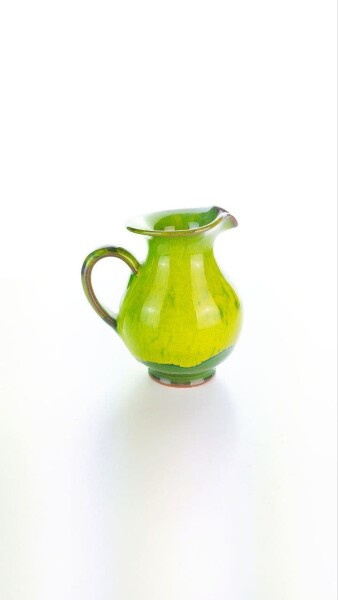 Hydria Original handgemachtes Keramik Milchk&auml;nnchen von Kreta klein - gr&uuml;n