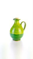 Hydria Original handgemachte Keramik Oliven&ouml;l Kanne Oval von Kreta - gr&uuml;n