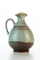 Hydria Original handgemachte Keramik Olivenöl Kanne Oval von Kreta - natur