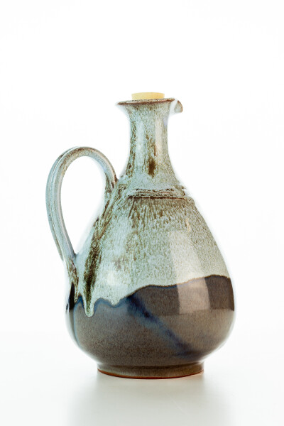 Hydria Original handgemachte Keramik Oliven&ouml;l Kanne Oval klein von Kreta - natur