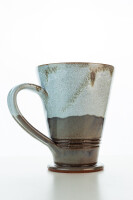 Hydria Original handgemachte Keramik Tasse Trapez XXL von Kreta - natur