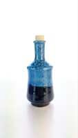 Hydria Original handgemachte Keramik Oliven&ouml;l/Raki Karaffe von Kreta - schwarz blau