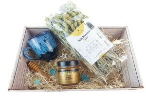 Honig &amp; Tee Geschenkkorb + Keramik Tasse