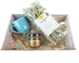 Honig & Tee Geschenkkorb + Keramik Tasse