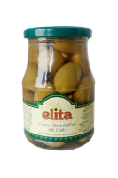 Oliven grün gefüllt mit Knoblauch (370g Glas) Elita